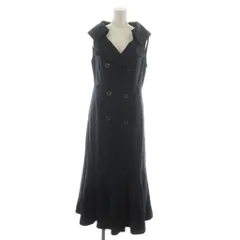 スナイデル SNIDEL ワンピース ロング 0 紺 ネイビー ダブルブレスト ノースリーブ フレア /RR