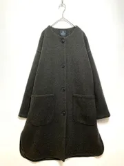 nano universe ナノユニバース 定価11000円 ニットメルトン ノーカラー コート sizeF/チャコール ◆■レディース