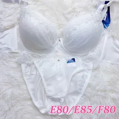 ブラショーツセット E80/E85/F80 総レース ビジュー 白 ホワイト  大きいサイズ グラマーサイズ 高級感  エレガント 上品 フルバック ランジェリー 下着セット