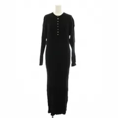 スピック&スパン Spick&Span 24AW ヘンリーネックリブニットワンピース ロング 黒 ブラック 長袖 24040200557030 /YM ▲H