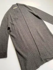 nano universe ナノユニバース ウール混 畦 ショール ガウン ロング カーディガン sizeM/グレー ◆■レディース