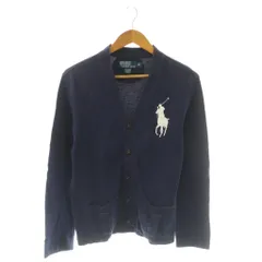 ポロ バイ ラルフローレン Polo by Ralph Lauren カーディガン 長袖 Vネック M ネイビー ホワイト /DO