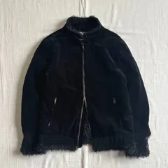 00s　archive　平成ギャル男　Y2K　CORISCO LUSCIOUS　コリスコルシオス　ベロア調　シングルライダース　Wジップアップブルゾン　ボリュームファー裏地　襟ベルト　立ち襟　ハイネック　ジップポケット　L　黒　ギミック　グランジ　パンキッシュ