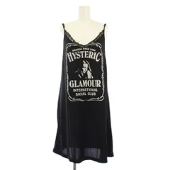 ヒステリックグラマー HYSTERIC GLAMOUR WHISKY キャミソールワンピース ひざ丈 レース F 黒 01201CO09 /KH