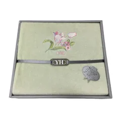 YUKIKO HANAI ハナイユキコ　シーツ　綿ボアタッチシーツ　花モチーフ　グリーン系　敷き布団カバー