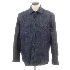 【新品】ガリア GALLIA コットン デニム ウエスタンシャツ ネイビー【サイズＬ】【メンズ】
