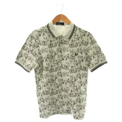 フレッドペリー FRED PERRY ポロシャツ 半袖 柄 コットン M グレー 黒 /NR