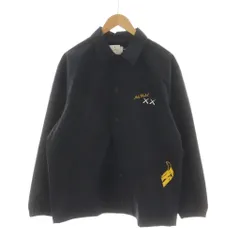 ユニクロ UNIQLO x KAWS+WARHOL コーチジャケット アウター L 黒 ブラック 長袖 ロゴ刺繍 /RR