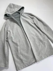 美品 green label relaxing グリーンレーベルリラクシング ユナイテッドアローズ 定価8690円 ダブルフェイス フーディガン カーディガン sizeM/グレー  ◆■メンズ