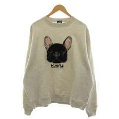 カブー KAVU トレーナー スウェット 裏起毛 L グレー フレンチブルドッグ クルーネック 長袖 19823066 /YM