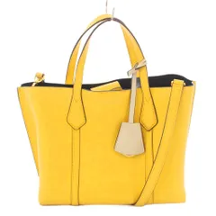 トリーバーチ TORY BURCH 2WAY ショルダーバッグ ハンドバッグ レザー ワンカラー ロゴ プリント チャーム 黄色 イエロー /BB