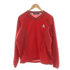 ルコックスポルティフ le coq sportif GOLF COLLECTION Tシャツ カットソー M 赤 レッド Vネック 長袖 メッシュ /RR