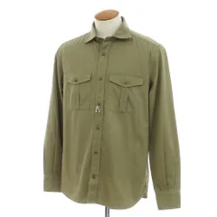 【新品】グランシャツ Glanshirt コットン ワークシャツ オリーブ【サイズ39】【メンズ】