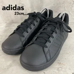 adidas アディダス グランドコート 2.0 K FZ6159 スニーカー 23cm オールブラック 黒 靴 GRAND COURT 2.0 K カジュアル ローカット 学校 通学 仕事 ★ ■■
