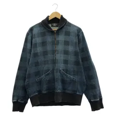 【中古】OLD RALPH LAUREN RRL チェック ブルゾン サイズL 青 ラルフローレン[91]