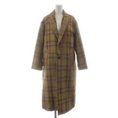 カポックノット KAPOK KNOT チェックチェスターコート ロング 中綿 S ベージュ 茶 ブラウン U22U1CSC02 /KU