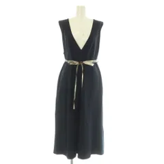 ブルーレーベルクレストブリッジ BLUE LABEL CRESTBRIDGE 23AW マットストレッチポプリンジャンパードレス ワンピース ロング ノースリーブ 36 ネイビー /MY ■OS