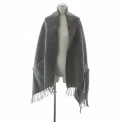 ラプアン カンクリ LAPUAN KANKURIT ストール マフラー ポケット付き リネン混 フリンジ グレー /YO5