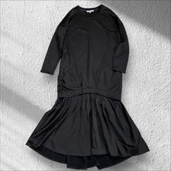 【アンスリード】UN3D.  レイヤード スウェット ワンピース 長袖　ロングワンピース　マキシ丈　38 ブラック　黒　ドッキング　レディース