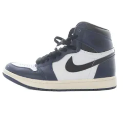ナイキ エアジョーダン1 レトロ ハイ OG ミッドナイトネイビー スニーカー ハイカット US7.5 25.5cm 紺 ネイビー 白 DZ5485-401