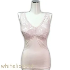 ブラなしでキレイな胸元 抗菌 保湿効果 ブラキャミ アンダーメッシュ 通気性 241326 L ピーチ パープル | ブラトップ レディース レーヨン混 タンクトップ