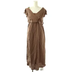 アプワイザーリッシェ Apuweiser-riche レイヤード2wayワンピース ロング カットソー フレンチスリーブ 2点セット リネン混 1 ブラウン /HK ■OS