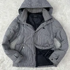 【美品/M】BURBERRY BLACK LABEL バーバリーブラックレーベル 4way ダウンジャケット ダウンベスト ブルゾン 三陽商会 ギンガムチェック 袖取り外し可 フード取り外し可 グレー 灰色 ビジネス カジュアル 通勤 通学 メンズ