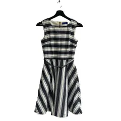 ブルーレーベルクレストブリッジ BLUE LABEL CRESTBRIDGE 18SS ワンピース ひざ丈 ノースリーブ ストライプ タイプライター 36 グレー  ■TC