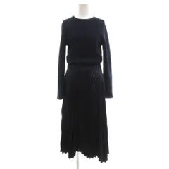 ミラオーウェン Mila Owen ドッキングワンピース ニット プリーツスカート コンビワンピース ロング F ネイビー /UO