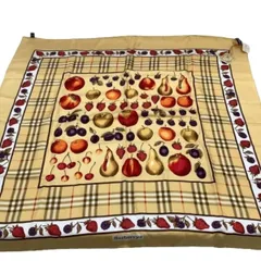 ♪♪Burberrys バーバリーズ スカーフ ハンカチ ノバチェック フルーツ柄 イエロー