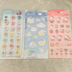 サンリオ　おはじきシール　マシュマロステッカー　ハローキティ　シナモロール　3種セット