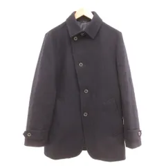 コムサメン COMME CA MEN コート メルトン M 紺 ネイビー 斜めボタン /UO