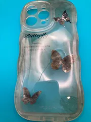 iPhone 15 Pro Max ケース クリア 蝶デザイン 耐衝撃