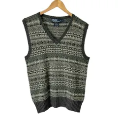 ポロ バイ ラルフローレン Polo by Ralph Lauren シルクニットベスト ベスト 総柄 カシミヤ混 オールド S グレー