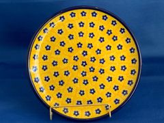 ポーランド陶器 オーバルグラタン皿 楕円 CERAMIKA 花柄 イエロー 