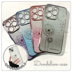 iPhoneケース スマホケース iPhone15pro iPhone14 iPhone14pro 花柄 タンポポ 綿毛 キラキラ ラメ ゴージャス 大人かわいい おしゃれ