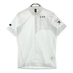 サイズ：L OAKLEY オークリー  半袖ポロシャツ スカル  ホワイト系 [241003001076] ゴルフウェア メンズ ストスト