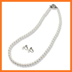 【新品】 [CRANES COLLECTION] 長期 パールネックレス 真珠 日本製 天然貝パール 6mm珠 自社生産 選べるサイズ8サイズ 選べる金具 ホワイト 大人でもお子様でも使える (BOXケース/巾着袋付き,イヤリング, スライド, 6mm56 0