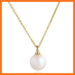 【新品】 [R-days代官山] ガラス パール ネックレス レディース ペンダント ゴールドカラー ステンレス パールネックレス ギフト 日本製 （マットホワイト／ゴールドカラー） 0
