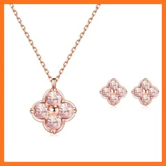 【新品】 [FH.bird] モルガナイト ネックレス レディース ピンクゴールド「幸運のお守りです」シルバー925 金属アレルギー対応 4月誕生石 ネックレス ピアス セット 可愛い 誕生日 バレンタイン ギフト ホワイトデー お返し 入学式 卒業式 女 0