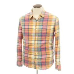 【中古】レミレリーフ REMI RELIEF コットン レギュラーカラー カジュアルシャツ ピンクxオレンジ【サイズL】【メンズ】