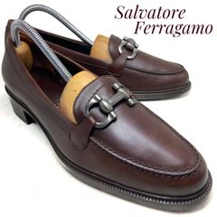 22cm】Salvatore Ferragamo ブラウンレザー ローファー - メルカリ