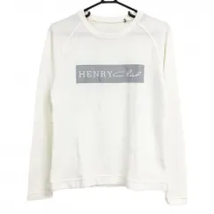 【美品】ヘンリークラブ 長袖シャツ 白×グレー フロントロゴ 起毛 レディース 42(XL) ゴルフウェア HENRY Clubのサムネイル