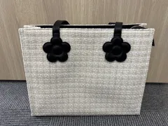 マリークワント　ホワイト ブラック ツイード トートバッグ