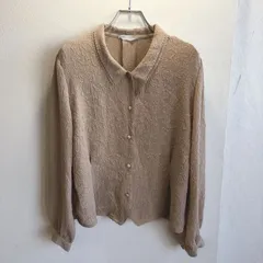 良品✨ 粋美人 長袖 ブラウス 総レース ナチュラル ベージュ アイボリー 前開き ボタン きれいめ 上品 大人可愛い フェミニン オフィスカジュアル フォーマル XLサイズ相当 ゆったり 体型カバー レディースのサムネイル