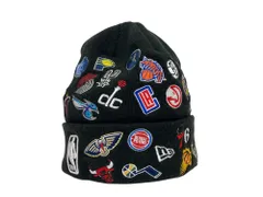 NEWERA (ニューエラ) ベーシック カフニット チームロゴ オールオーバー NBA ニットキャップ ニット帽 ブラック メンズ/028