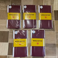 新品未使用 WORLD RHYTHM 50デニール タイツ カラータイツ 5点セット ワインレッド M-L 日本製 オールサポートタイプ 静電防止加工