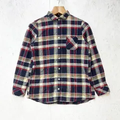 Heart Market ハートマーケット ネルシャツ チェック柄 トップス 羽織り長袖 カジュアル コットン ネイビー レッド Lサイズ ◎、〇◇