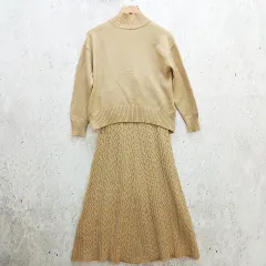 B:MING by BEAMS ビーミングバイビームス トップス スカート ニット セットアップ ケーブルスカート ベージュ ◇〇☆