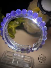 1点物‼️💎天然石✨️希少✨️宝石品質✨️鑑定書付き✨️ 蒼紫の輝石 【タンザナイト  ブレスレット】  （透過性有り）ケース付き     レディース＆メンズ    E803